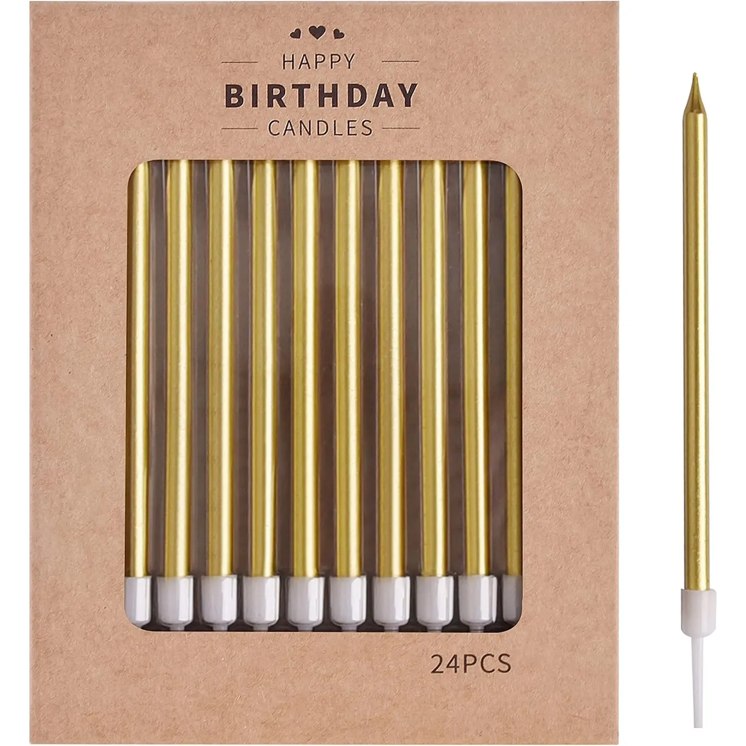Long Thin Metallic Birthday Candles,  Candles, Birthday Parties, Wedding Decorations, Party Candles,  Decorations