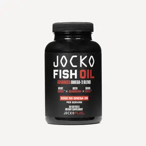 Jocko Fuel Jocko Fish Oil Advanced Omega-3 Blend with Astaxanthin 2000mg per Serving 60 Softgels Heart Brain Health Supplement Fitness Healthcare Edible Antioxidant Properties Optimum