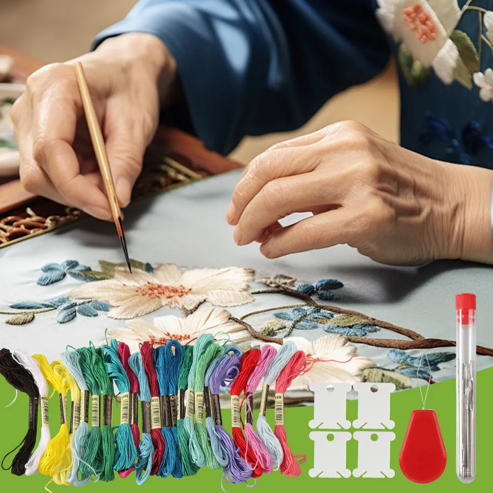 Embroidery Thread Set, Embroidery Floss Multi Colours Soft Polyester Perfect for Bracelets Knotting Embroidery Crafts Arts Cross Stitch Threads Sewing Threads Crochet