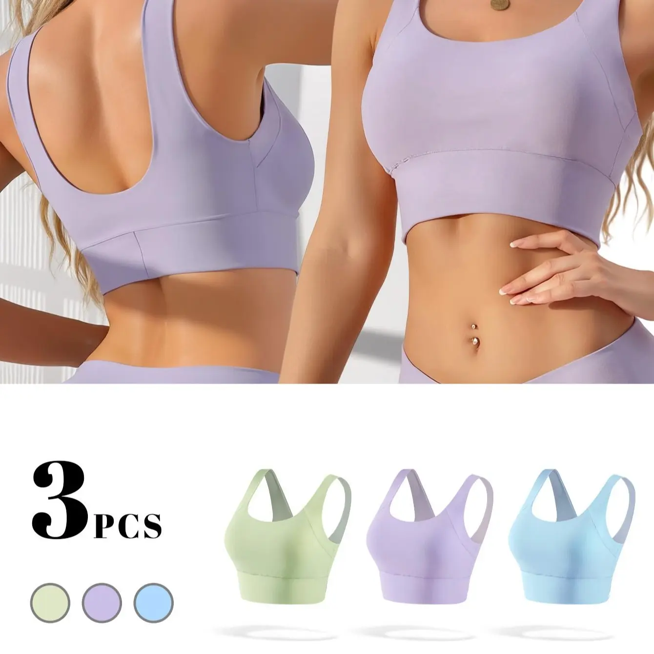 HOTCOM Women's Solid Criss Cross Wireless Sports Bra, Breathable Comfortable Sports Bra, Gym Clothes, Ladies Sportswear for Indoor Outdoor Wear, Fall Outfits, Fall freshness Valentine's Day