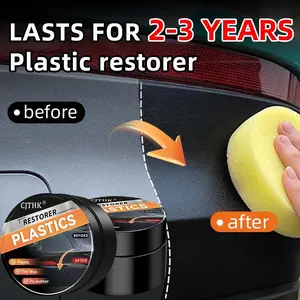 Car Plastic Restorer Back To Black Universal Plastic Rubber Polish Paste Leather Panel Renewal Anti-Aging & Anti-Fade Scratch Repair Coating Agent Car Detailing Accessories