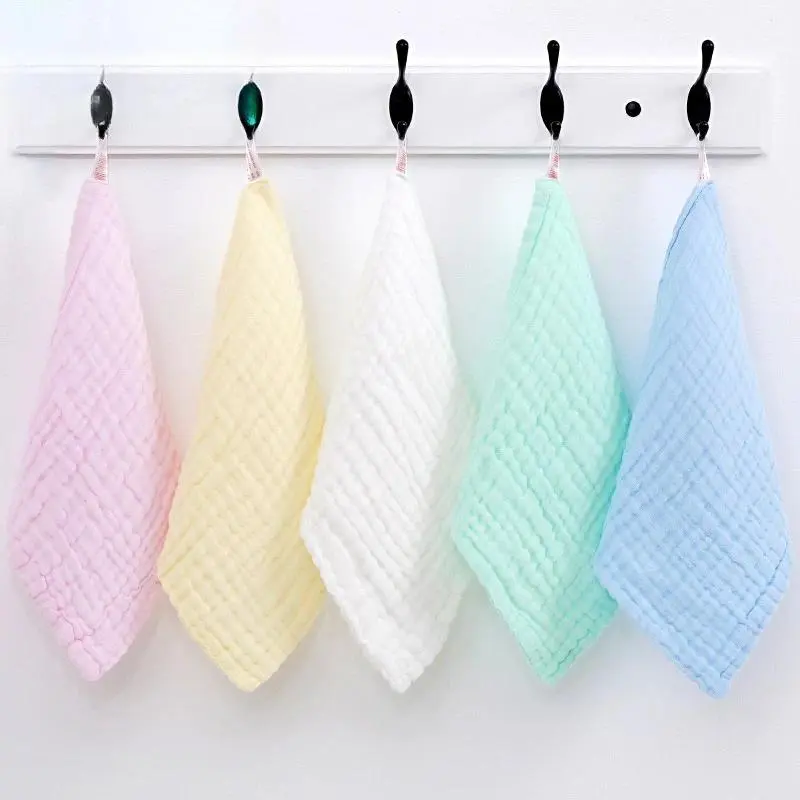 5Pcs Cotton Multi-Ply Gauze Towels - Child-Sized Baby Face Towels, Long Burp Cloths for Newborns, Cotton Gauze