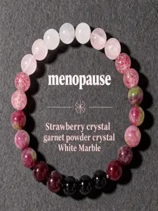 Mixed Color Glass Bead Bracelet, Smooth Rounded Beads, Elastic Cord Fits 16-18.5cm Wrist, Perfect for Daily Wear, Dates, Office