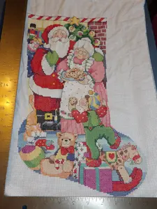 Merry Christmas Couple Cross Stitch Stocking
