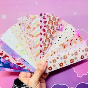 Handmade Laminated Holographic Bookmarks for Books - Cute Aesthetic DIY Gifts for Book Lovers - 2x6in Size - Perfect for Marking Pages Without Damaging - Unique Sparkly Design - Ideal Bookish Gifts & Bookmark Ideas