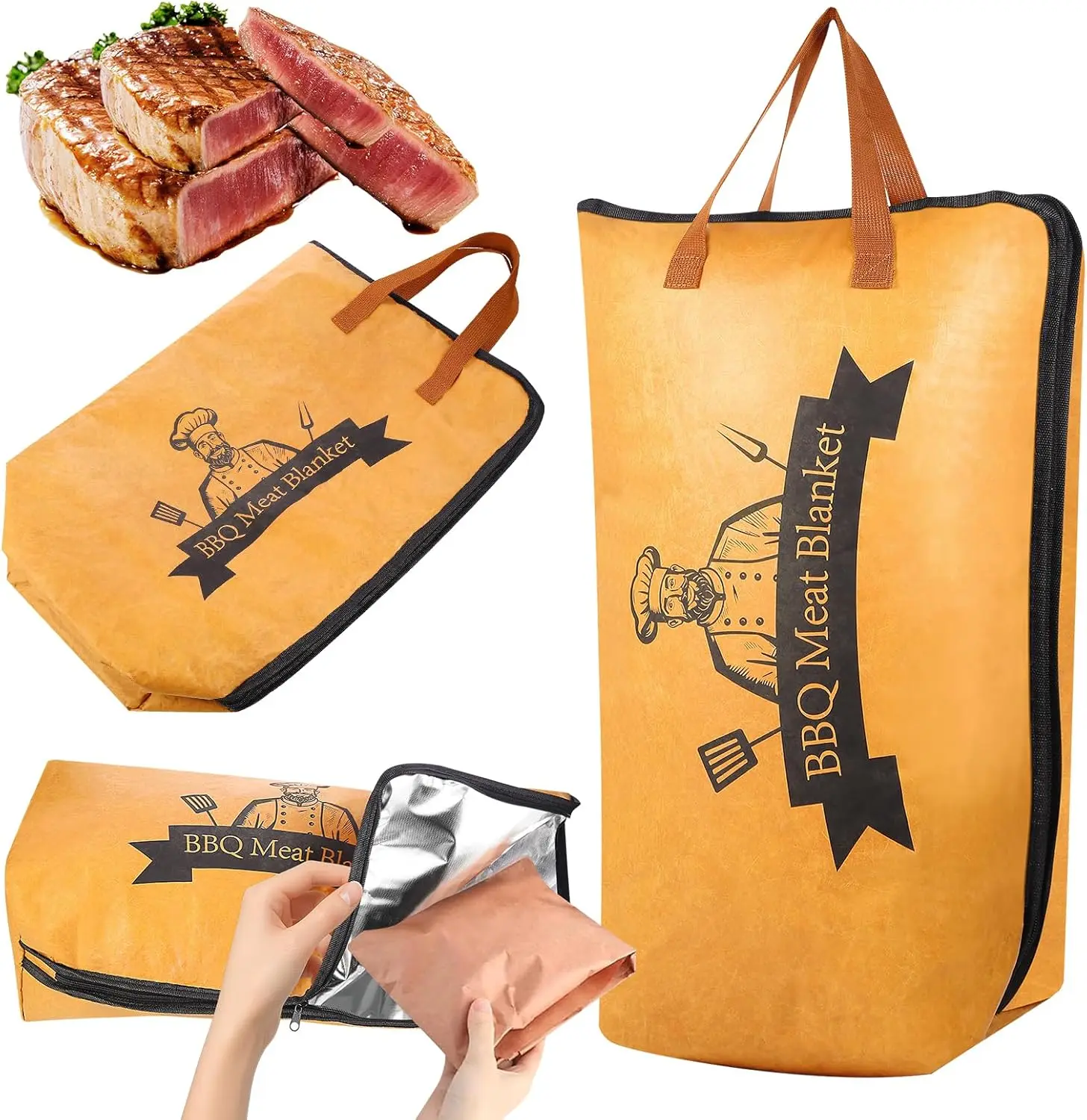 BBQ Blanket for Resting Meat, Meat Resting Blanket for Grilling Accessories, Reusable Smoker Grilling Meat Insulated Resting Bag, BBQ Accessories for Large Brisket, Gifts for Men, Dad, Christmas Gifts