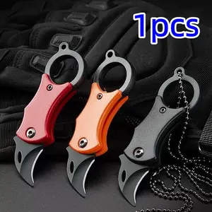 Outdoor Mini Folding Knife Keychain, Portable Fox Claw Design, Compact Pocket Knife, Ideal for Camping and Daily Use