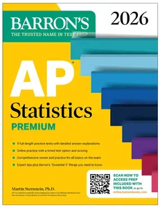 AP Statistics Premium, 2026: Prep Book with 9 Practice Tests + Comprehensive Review + on the internet Practice -- Barron's Educational Series