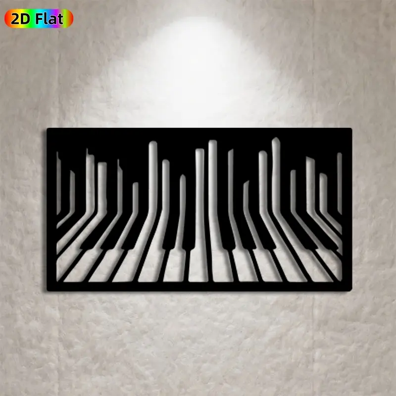 1pc Piano Keyboard Metal Wall Art,Piano Keyboard Statue Mural, Ideal Gift for Christmas, New Year, Music Decor Enthusiasts, Weather-Resistant Metal Wall Decor Wall Sculptures, Perfect for Living Room Wall & Garden Fence, Music Enthusiasts