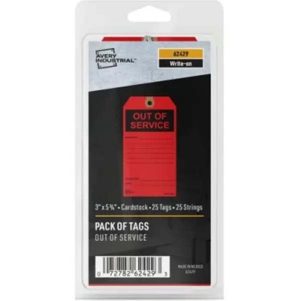 Avery AVE62429 Preprinted out of Service Service Tags, Red