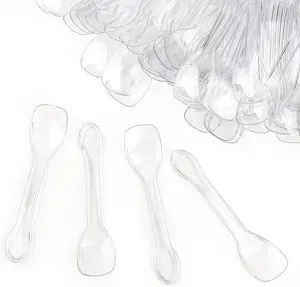 100PCS Tasting Spoons Ice Cream Dessert Taster Spoons Plastic Mini Spoons Disposable Dessert Spoons for Miniature Dessert Cups, Sampling, Small Catering Supplies, Tasting Party (Clear)