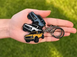 Bronco Keychain Bronco Accessories Metal Truck 2027 2026 2025 2024 2023 2022 4 door key chain Compatible with Ford Bronco Fob Cover Cool Car Mods