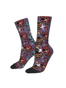 1 Pair Hip Hop Retro Cartoon Pattern Men's compression Socks Harajuku Pattern Printed Funny Novelty Happy Crew Sock