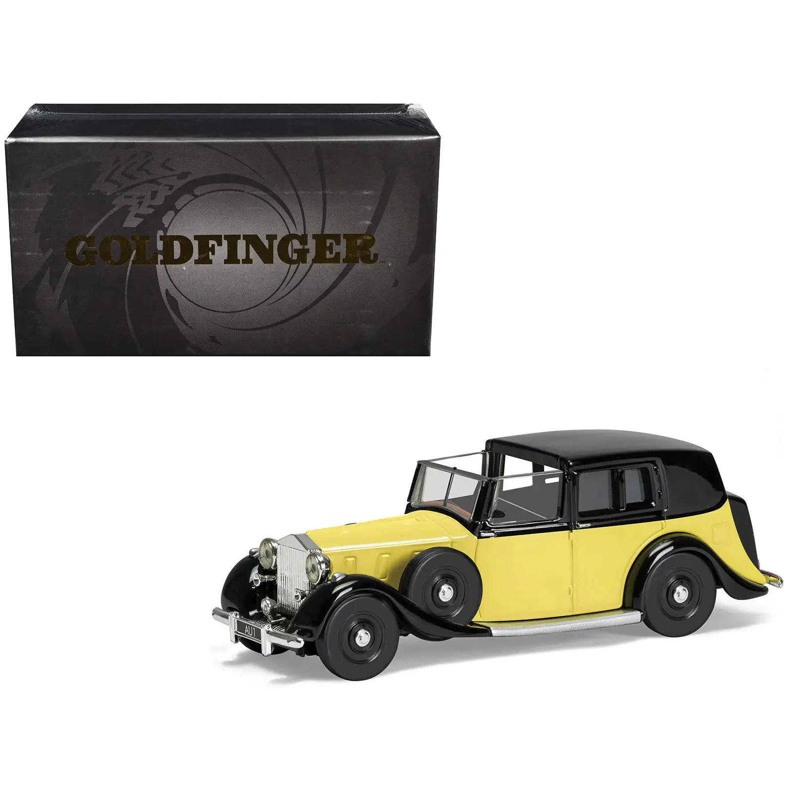 Rolls Royce Phantom III Sedanca de Ville Yellow with Black Top James Bond 007 "Goldfinger" (1964) Movie Diecast Model by Corgi