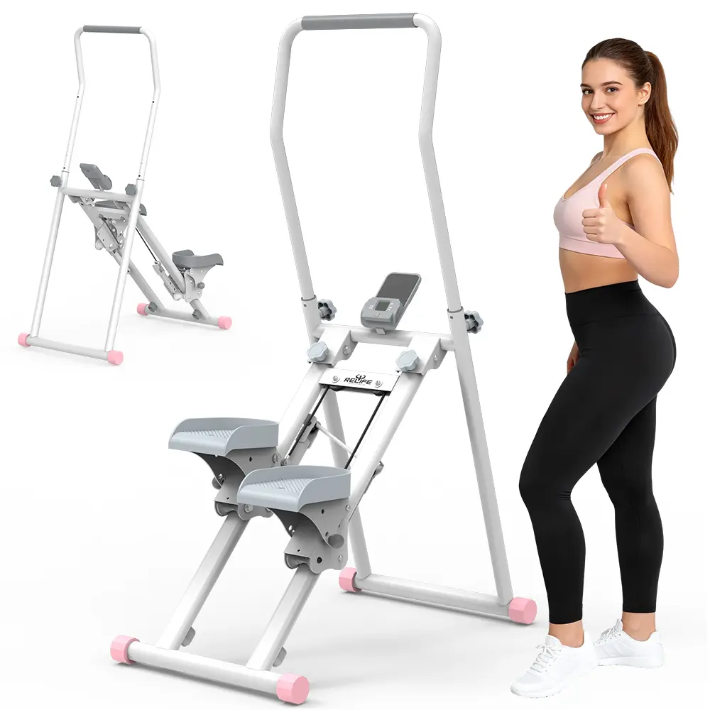 RELIFE SPORTS Foldable Vertical Climber Stair Stepper - Climber Workout Machine with Adjustable Handlebar, Adjustable Pedals, Compact Foldable Fitness Equipment for At-Home Workout, Multifunctional Fitness Tool