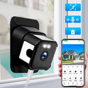Indoor Window Security Camera, Dual Band WiFi Surveillance Cam, Color Night Vision, Two-Way Audio, Motion Detection, TF & Cloud Dual Storage, Easy Installation, APP Remote Control for Home Apartment Safety