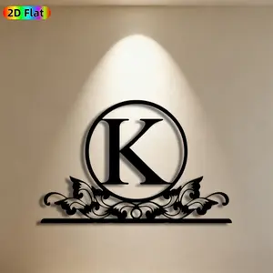 1pc Monogram K Metal Wall Art, Ornate Monogram K Statue Mural, Ideal Gift for New Year, Christmas, Monogram Decor Enthusiasts, Rust-Resistant Metal Wall Decor Wall Sculptures, Perfect for Entryway Wall & Garden Fence, Elegant Personalized Home Decor