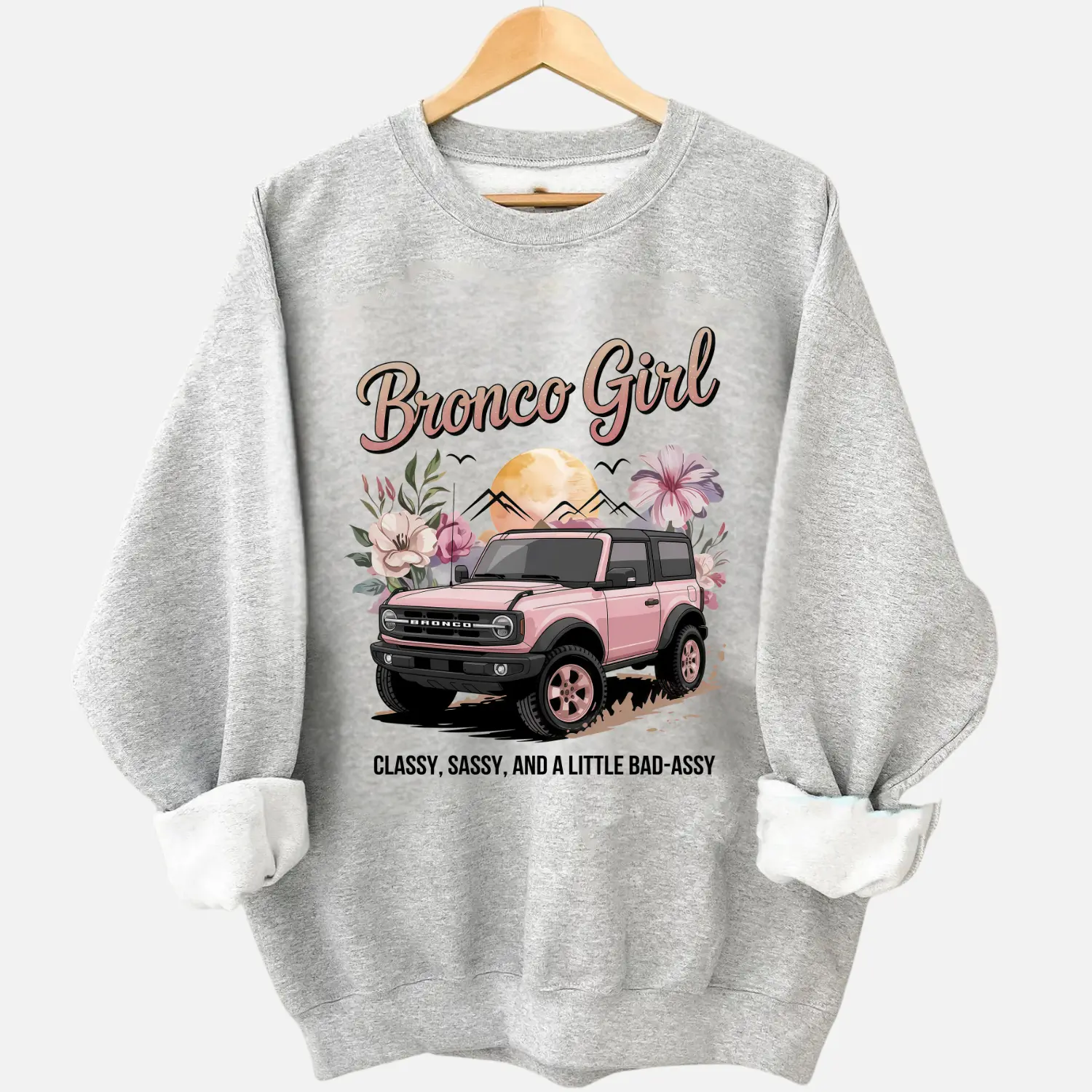 Vintage Ford Bronco Girl Sweatshirt, Hoodie, T-Shirt Off-Road Graphic Hoodie, Car Lover Crewneck, Women’s Streetwear Gift, Gift for Car Lovers