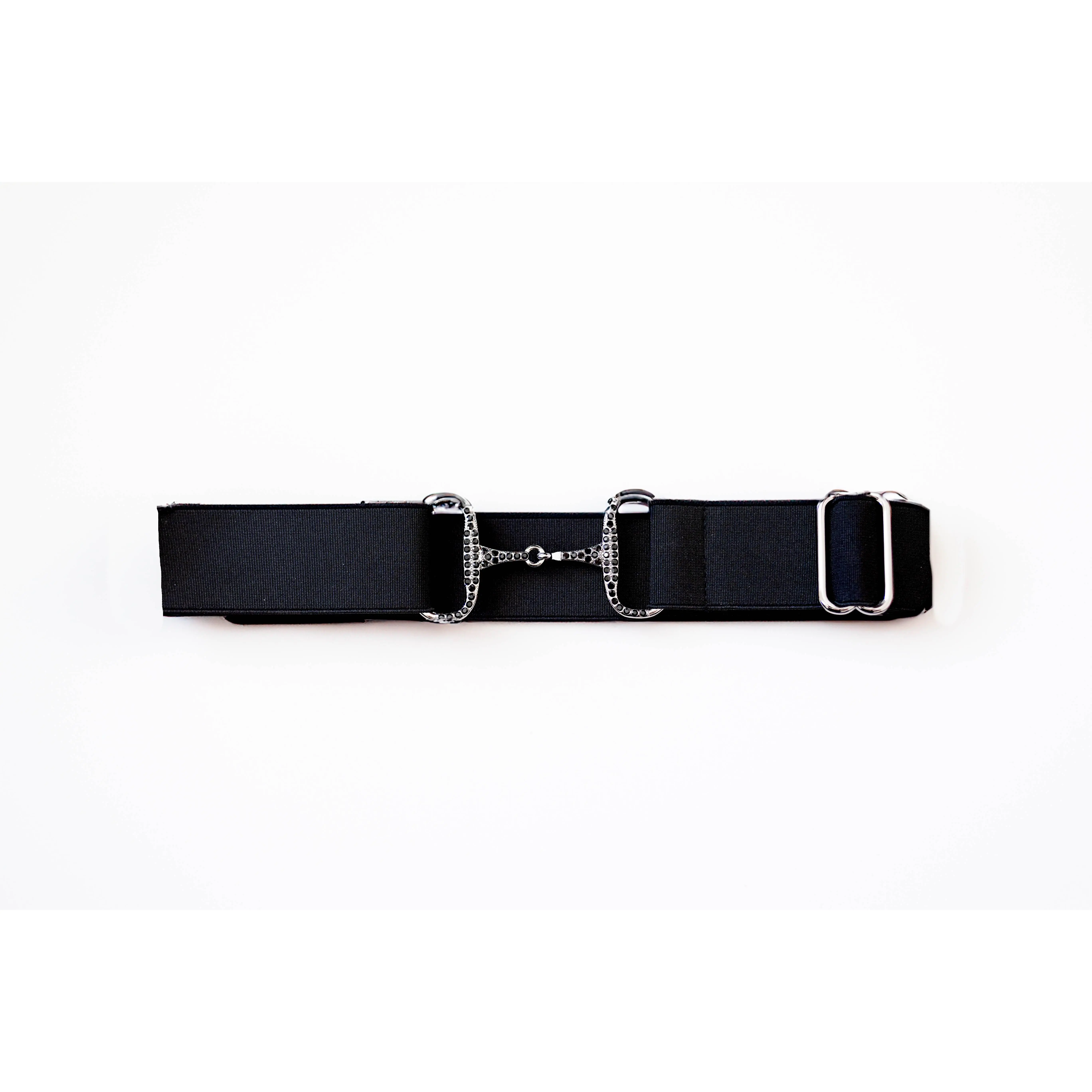 Snaffle Belt - Black Rhinestone