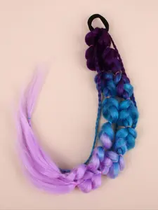 1pc Rainbow Gradient Twist Long Realistic Hairband Ponytail Hair Tie, All Seasons Three Color Bubble Lantern Braid, Daily Wear Role Play Music Festivals, Hair Scrunchies, Braided Hair Ties