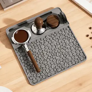 Professional Espresso Tamping Mat, Silicone Barista Station with Tool Slots, Heat Resistant, Compatible with Portafilters, Counter Protection, Coffee Station Accessories, Coffee Station Organizer
