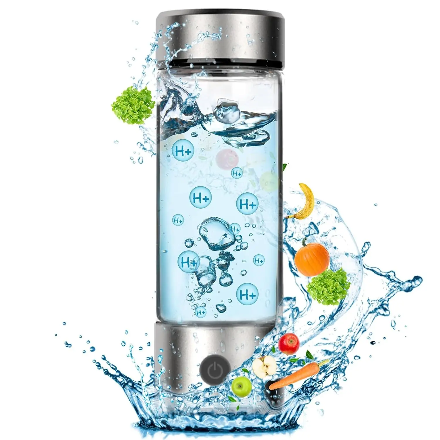 Hydrogen Water Bottle Generator, Portable Rechargeable Hydrogen Water Ionizer Machine with SPE/PEM Technology, for Home Office Travel Fitness Drinking