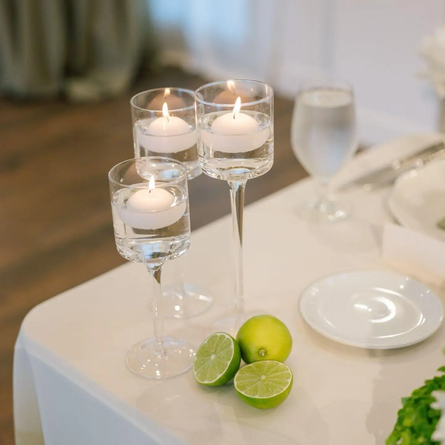 SET OF 12 Glass Cylinder Candle Holders Long Stemmed Tealight Candlestick Holders Wedding Centerpieces 12 14 16 Clear Glass 4 of Each Size