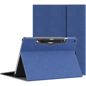 Tablet Case for 2025   Surface Pro 1st Edition 12-inch, PU Leather & Hard Shell Laptop Protective Cover with Multi-Angle Built-in Kickstand & Pen Holder (Blue)