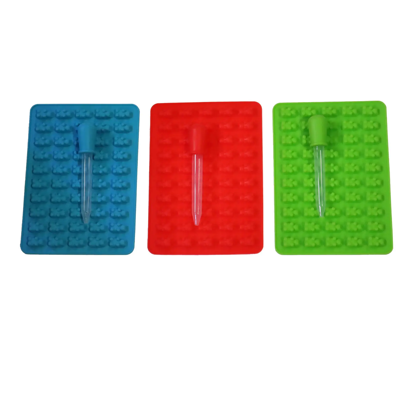 Yokoma 3 Pack Silicone Candy Making Molds, bear shape non-stick silicone mold for gummy candy chocolate DIY