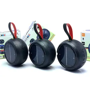 Round Solar Powered Portable Bluetooth Speaker Radio System for Universal Cell Phone And Bluetooth Device