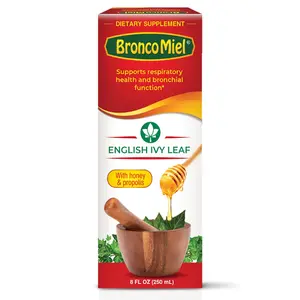 BroncoMiel English Ivy Leaf Syrup, 8 Fl Oz - Dietary Supplement with Honey & Propolis - Natural Herbal Formula Suitable for Adults & Children 12+