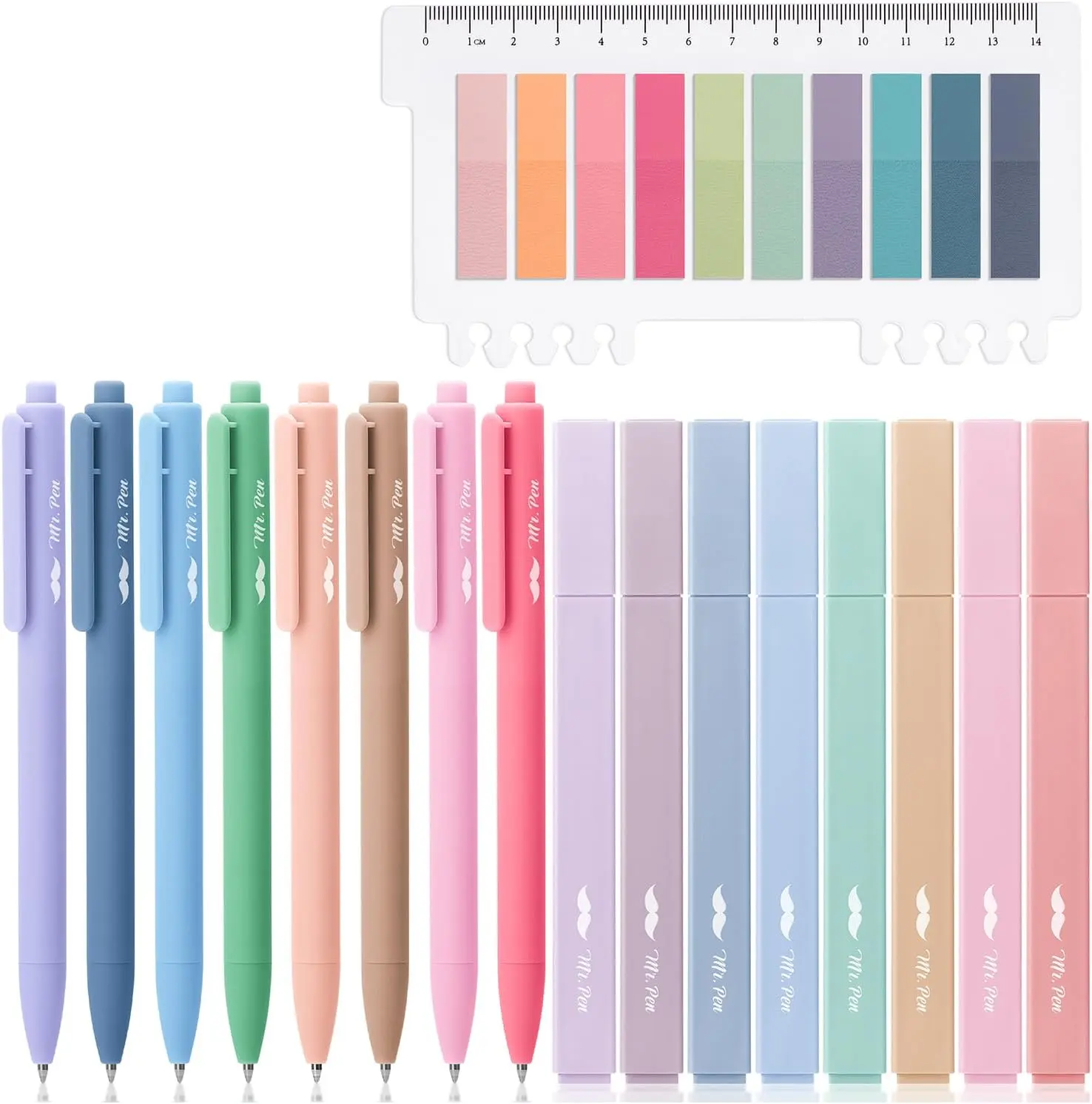 16 Pack Aesthetic Bible Highlighters and Pens with 200 Sheets Transparent Sticky Tabs For Bible Study and Journaling