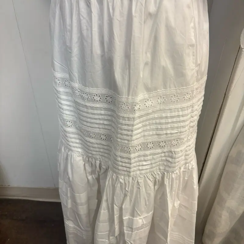 Midrise Poplin maxi skirt