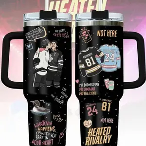 Heated Rivalry Romance 40oz Tumbler, Hollanov Couple Stainless Steel Tumbler, Hudson Williams Connor Storrie Cup, Movie Book Fans Gift