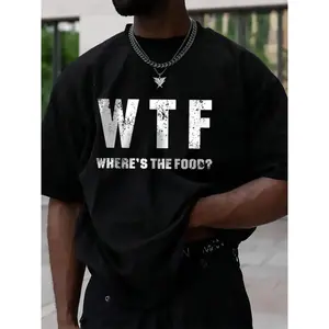 [100% Cotton] Men'S Slogan Graphic Round Neck Tee, Regular Fit Short Sleeve Crew Neck T-Shirt For Daily Outdoor Wear, Casual Comfy Knitting Top For Summer T-Shirt For Men And Women