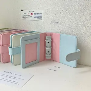 A8 Photo Album INS Binder PU Leather Photocard Holder Solid Color Photocard Collection Books Gift