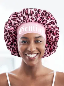 Soft Comfortable Sleep Cap with Zodiac Print, Wide Elastic Design, Waterproof, Foldable Hair Hat, Unisex, All Seasons, Sleeping Cap