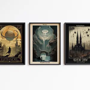 Mistborn - 3 x Vintage Travel Poster Mega Bundle - The Final Empire - Brandon Sanderson- Fantasy Fan Wall Art - Cosmere - Coppermind 2FE