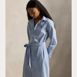 Polo Ralph Lauren - Belted Striped Cotton Shirtdress