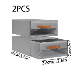 Foldable Drawer Storage Boxes with Transparent Window, Thick Non-Woven Fabric, /, Ideal for Closet Organization