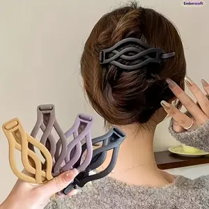 2PCS Matte Twist Hair Barrettes for Women, Elegant Ponytail Hair Clips with Strong Hold, Minimalist Fashion Hair Accessories for Daily Wear, Work, Wedding, Party and Casual Styling