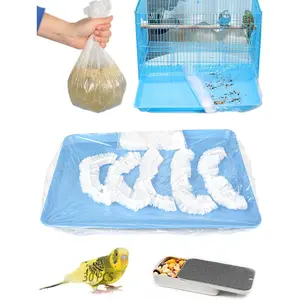 Large Disposable Bird Cage Tray Liners，34'' X 22'' Plastic Parakeet Cage Liner Bag - 30 Pcs Birds Cage Bottom Liner Universal Film Bird Cage Accessories for Finches Canaries Cockatiels Birdcage