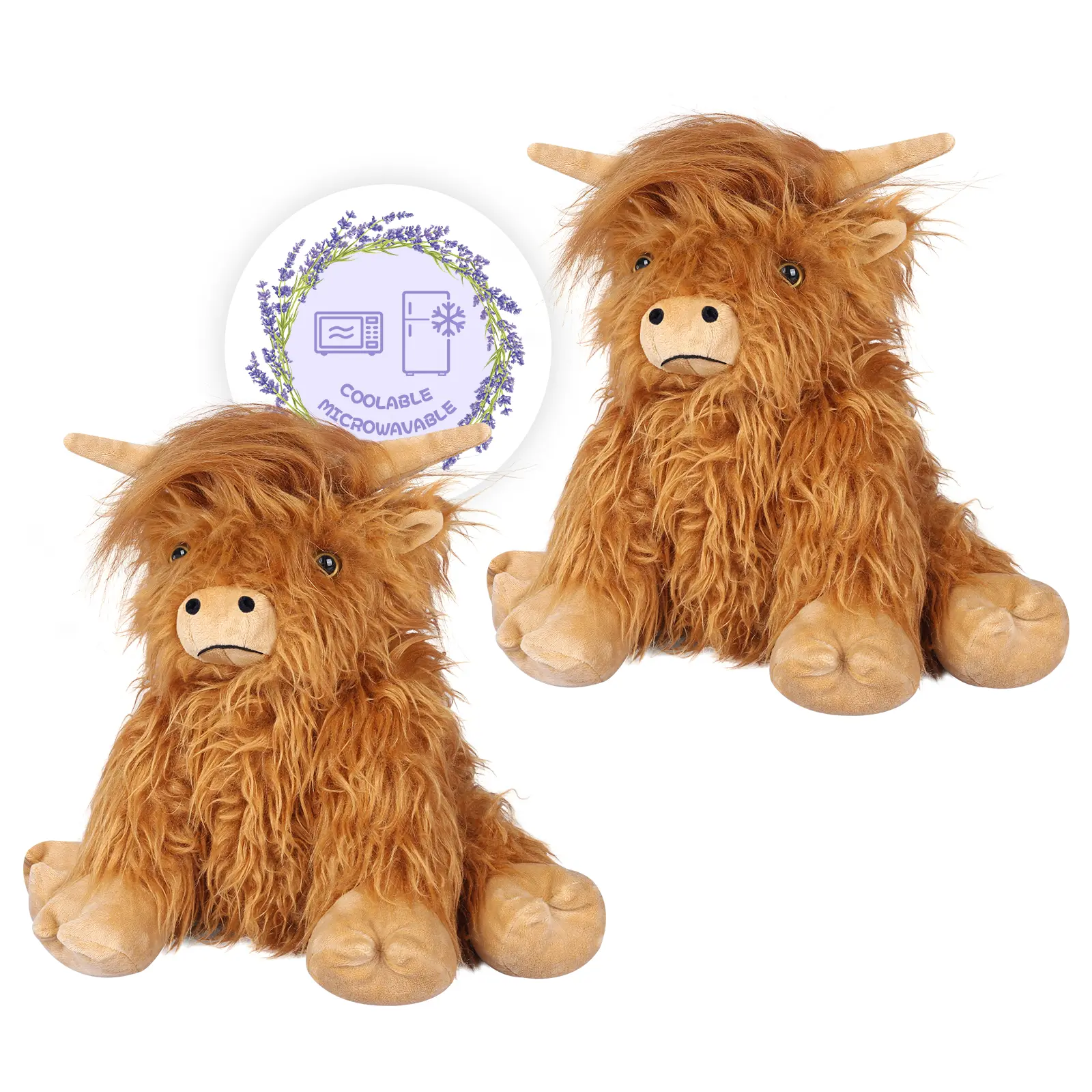 1.65 Ibs Highland Cow Stuffed Animal Microwavable Heating Pad Kid Girlfriend Gifts