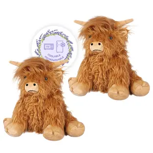 1.65 Ibs Highland Cow Stuffed Animal Microwavable Heating Pad Kid Girlfriend Gifts