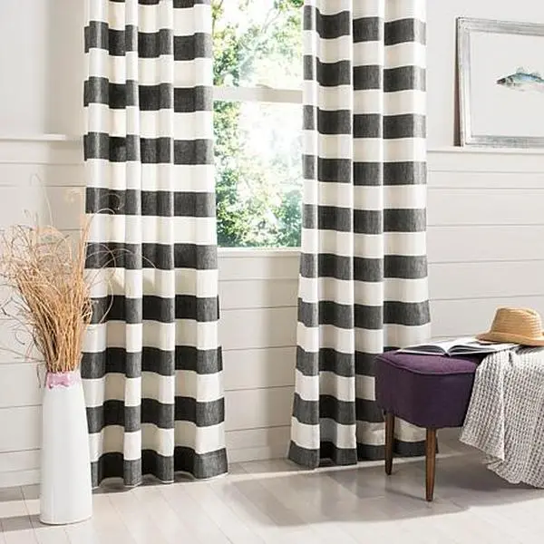 Safavieh Rafina Window Panel - Gray/White Stripe - 52" x 84"