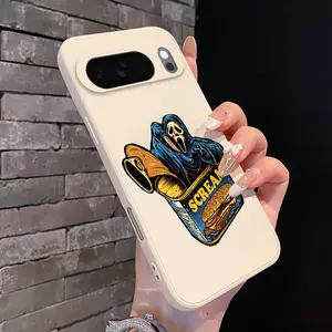 Rounded Edge Phone Case for Google Pixel 10 9 XL 8 7 Pro A Creative ghost design Pattern Anti-Scratch Shockproof Soft Liquid Silicone Protective Cover Smartphone Casing