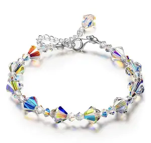 8mm Diamond Colorful Crystal Bracelet for Youth Sparkling Fashion Accessory Elegant Simple Design Comfortable Fit Versatile Jewelry