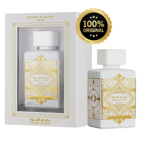 Lattafa Badee Al Oud Honor & Glory Unisex Aromatic Spicy Perfume (3.4 fl oz/100ml) - Luxury Oud Captivating Fragrance, Long-Lasting Tropical Fragrance Blend with Spice, Pineapple, Brûlée-Vanilla, Cinnamon Glow, Refined Aura