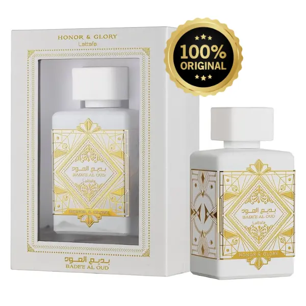 Lattafa Badee Al Oud Honor & Glory Unisex Aromatic Spicy Perfume (3.4 fl oz/100ml) - Luxury Oud Captivating Fragrance, Long-Lasting Tropical Fragrance Blend with Spice, Pineapple, Brûlée-Vanilla, Cinnamon Glow, Refined Aura