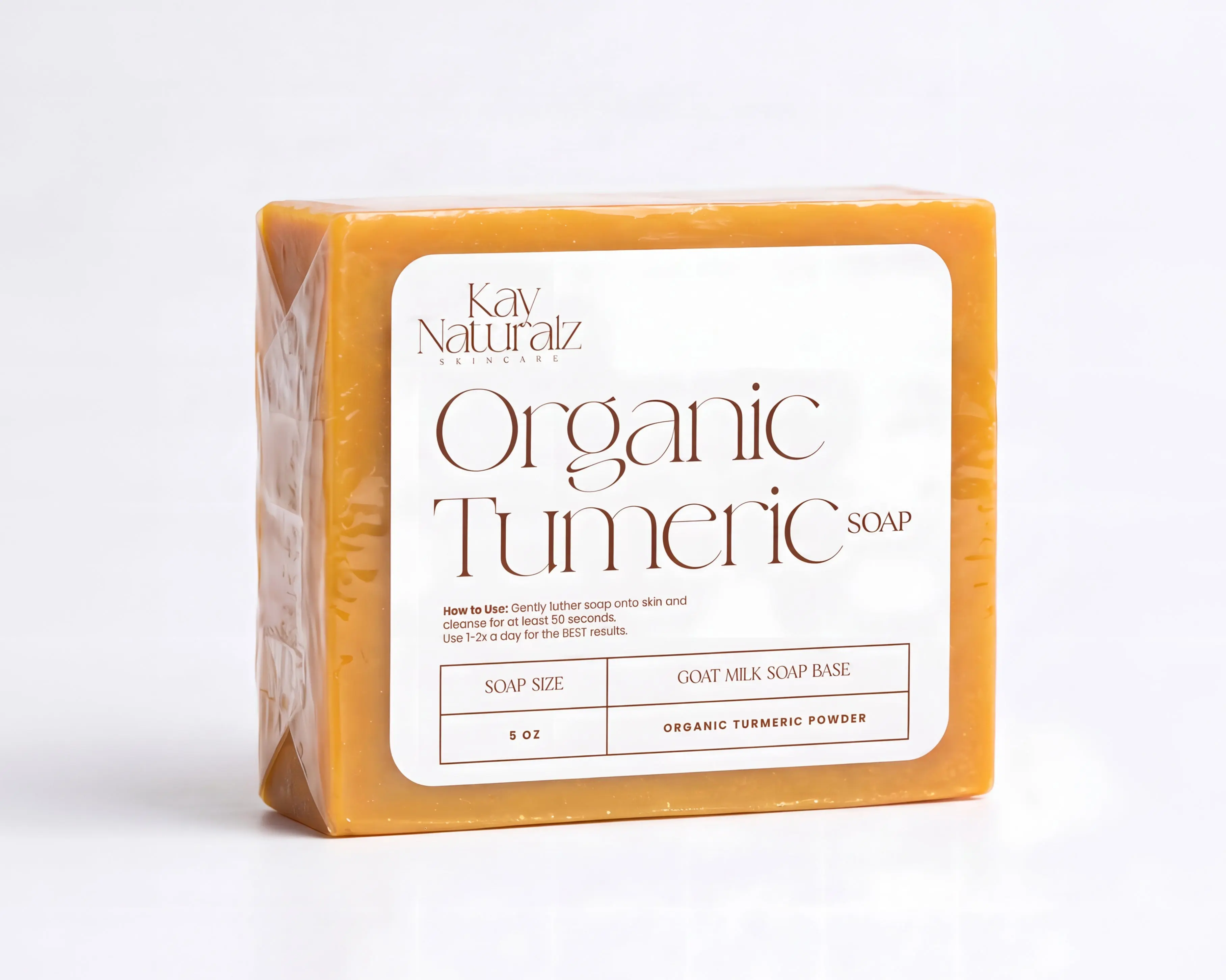 Organic Turmeric Soap Bar, Natural Bath & Body Cleanser for Daily Shower Use